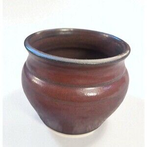 Hartman Pottery Studio Art Vase Johnathan Hartman 4.25" Tall Reddish Brown